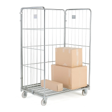 Galvanizovaný klietkový vozík, 3 bočnice