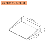 #03 ROOF STANDARD 400 – Šikmá strieška na skriňu, šírka 400 mm