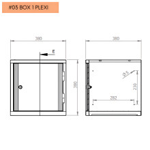 Ilustračná fotka - Skriňa na úschovu cenností s plexi dvierkami, 380/380/380 mm