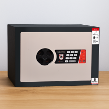 #17 MINISAFE S25 ELECTRO – Bezpečnostná schránka čierno – biela, elektronický zámok, 350 x 250 x 260 mm