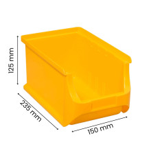 Plastový box, žltý, 150/125/235 mm
