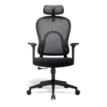 Kancelárska stolička so sieťovanou opierkou chrbta a opierkou hlavy