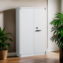 Protipožiarna skladovacia skriňa, sivá