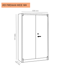 Protipožiarna skladovacia skriňa, sivá