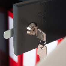 #17 SAFE S50 KEY – Bezpečnostná schránka čierno – biela, 380 x 500 x 365 mm