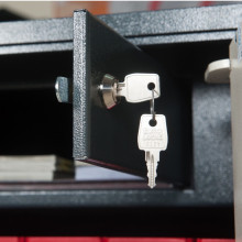 #17 SAFE S50 KEY – Bezpečnostná schránka čierno – biela, 380 x 500 x 365 mm