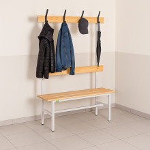 #16 BENCH 1000 AH – Šatníková lavica s opierkou a vešiakmi, 1000 mm