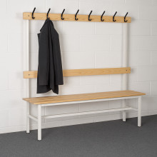 #16 BENCH 2000 AH – Šatníková lavica s opierkou a vešiakmi, 2000 mm
