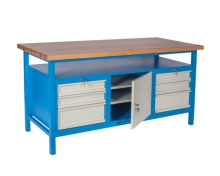 #08 HARDWORK DCD – Pracovný stôl so skrinkou a 6 zásuvkami, s nosnosťou do 500 kg