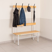 #16 BENCH 1000 AH – Šatníková lavica s opierkou a vešiakmi, 1000 mm