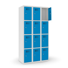 #02 BOXES 12 BLUE - Modrá skriňa na úschovu cenností s 12 priehradkami, 1800/900/500 mm