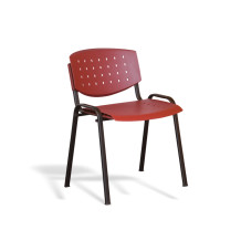 Jedálenská stolička plastová, červená