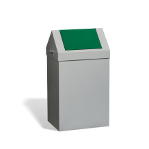 Odpadkový kôš na separovanie v zelenej farbe.
