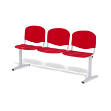 3-miestna sedacia lavica do čakárne v červenej farbe.