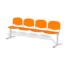 4-miestna sedacia lavica s kovovou konštrukciou - oranžová farba.