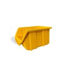 Plastový box na sortovanie materiálu v žltej farbe.