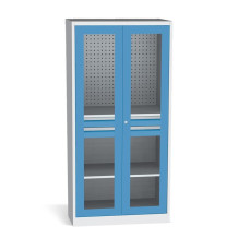 #05 STRONG DEEP MAXI 2D1S GLASS BLUE – Dielenská skriňa s presklenými dverami a dvomi zásuvkami, 1950/950/600 mm