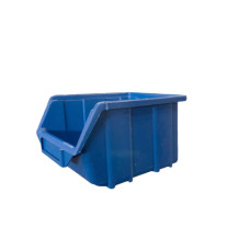 Modrý plastový box určený na sortovanie materiálov.