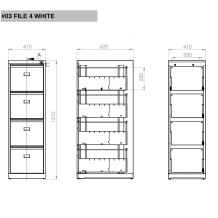 #03 FILE 4 WHITE – Kartotéková skriňa s 4 zásuvkami