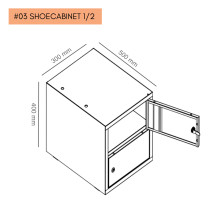 #03 SHOECABINET 1/2 – 2-dverová skrinka na topánky 300 mm