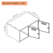 #03 SHOECABINET 2 400 – 2-dverová skriňa na topánky 400 mm