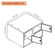 #03 SHOECABINET 2/4 – 4-dverová skrinka na topánky 300 mm