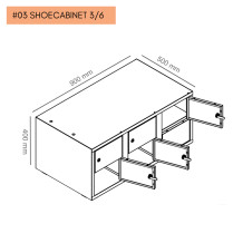 #03 SHOECABINET 3/6 – 6-dverová skrinka na topánky 300 mm
