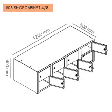 #03 SHOECABINET 4/8 – 8-dverová skrinka na topánky 300 mm