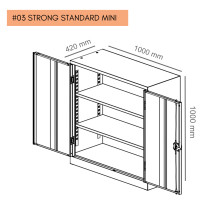 #03 STRONG STANDARD MINI – Kancelárska alebo dielenská skriňa