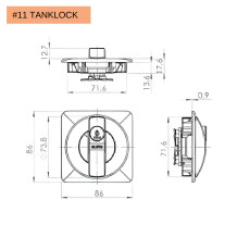 #11 TANKLOCK – Veľkoplošný otočný zámok s dvomi kľúčmi, do kovových skríň