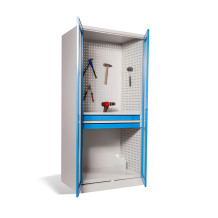 #05 STRONG DEEP MAXI 2D1S GLASS BLUE – Dielenská skriňa s presklenými dverami a dvomi zásuvkami, 1950/950/600 mm