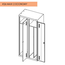 #26 MAXI 2 ECONOMY – 2-dverová šatňová skrina s prepážkou 1800/800/500 mm