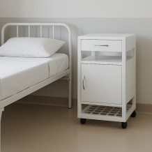 #03 BEDSIDE WHITE – Kovový nočný stolík