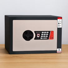 #17 MINISAFE S25 ELECTRO – Bezpečnostná schránka čierno – biela, elektronický zámok, 350 x 250 x 260 mm