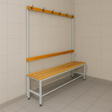 Šatníková lavica s opierkou a vešiakmi s dĺžkou 1500 mm