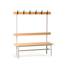 #16 BENCH 1500 AH – Šatníková lavica s opierkou a vešiakmi, 1500 mm - reálne fotky