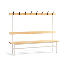 #16 BENCH 2000 AH – Šatníková lavica s opierkou a vešiakmi, 2000 mm