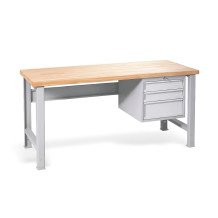 Pracovný stôl s 3 závesnými zásuvkami a nastaviteľnými nohami, 1700 mm