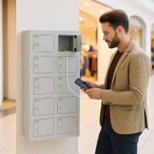 Skriňa na nabíjanie mobilných telefónov s 10 priehradkami