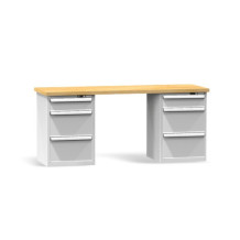 Pracovný stôl s tromi zásuvkami na oboch stranách, 2000 mm