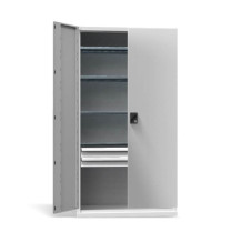 Dielenská skriňa so 4 policami a 2 zásuvkami, s nosnosťou 600 kg