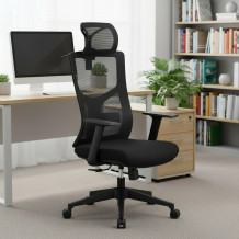 Kancelárska stolička so sieťovanou opierkou chrbta a opierkou hlavy