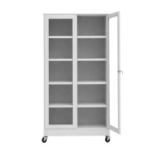 Nemocničná skrinka na lieky so 4 kovovými policami a kolieskami (demont)