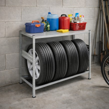 Regál na pneumatiky 1100x1060x430, 1 odkladacia polica