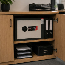 #17 MINISAFE S30 ELECTRO – Bezpečnostná schránka čierno – biela, 380 x 300 x 320 mm