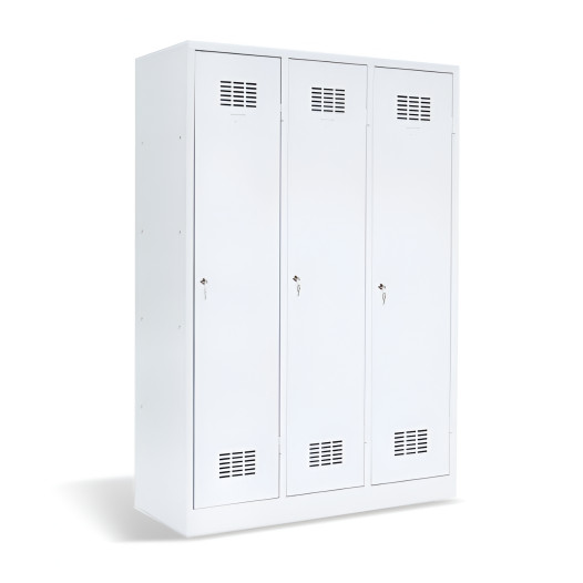 #03 MAXI 3 – 3-dverová šatníková skriňa s prepážkou, 1800/1200/500 mm, RAL 7035