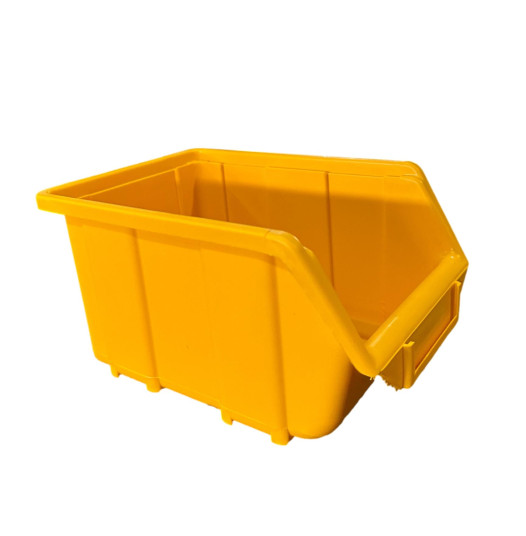 Plastový box na sortovanie materiálu v žltej farbe.