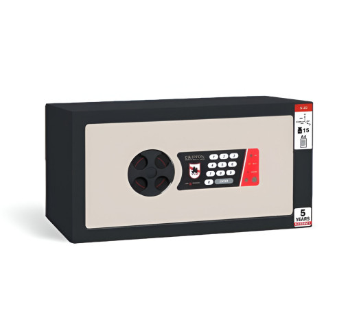 #17 MINISAFE S20 ELECTRO – Bezpečnostná schránka čierno – biela, 380 x 200 x 260 mm