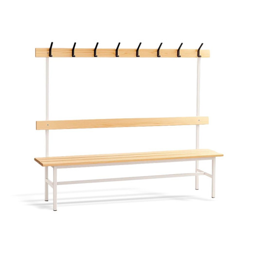 #16 BENCH 2000 AH – Šatníková lavica s opierkou a vešiakmi, 2000 mm