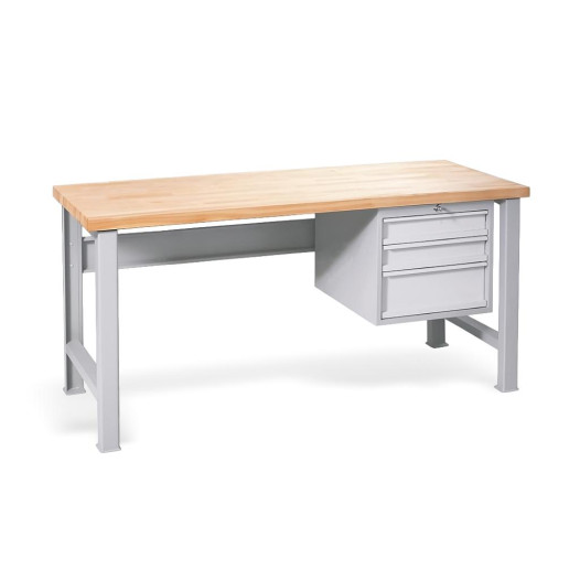 Pracovný stôl s 3 závesnými zásuvkami a pevnými nohami, 1700 mm